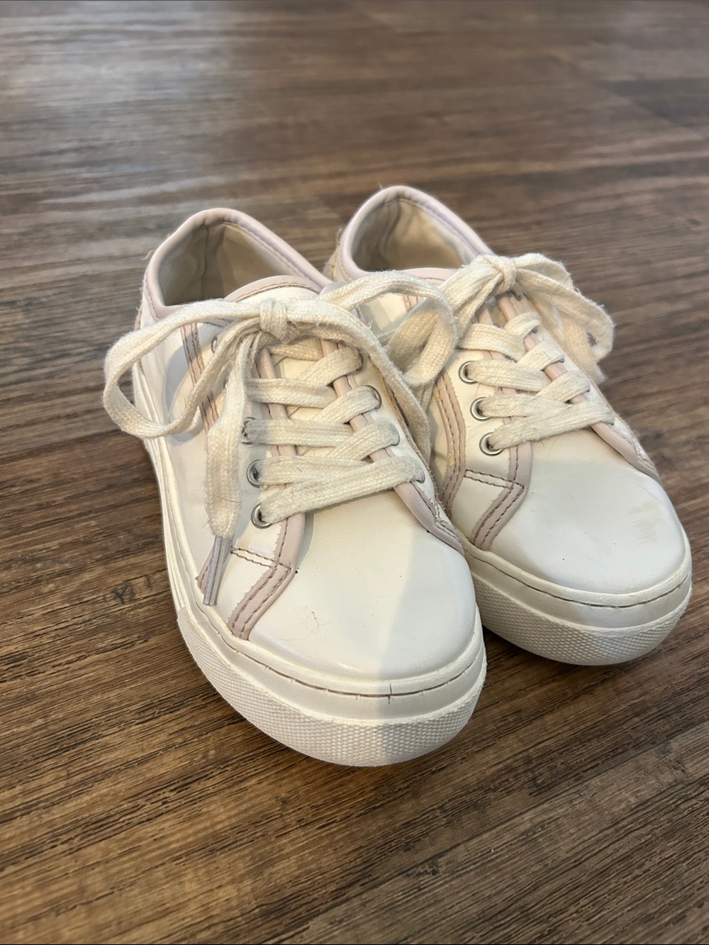 Steve Madden Platform White Sneakers with Pale Purple Trim